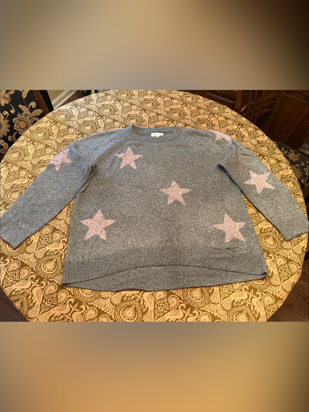 Lou & Grey Star Pattern Crewneck Hi Lo Sweater - Women